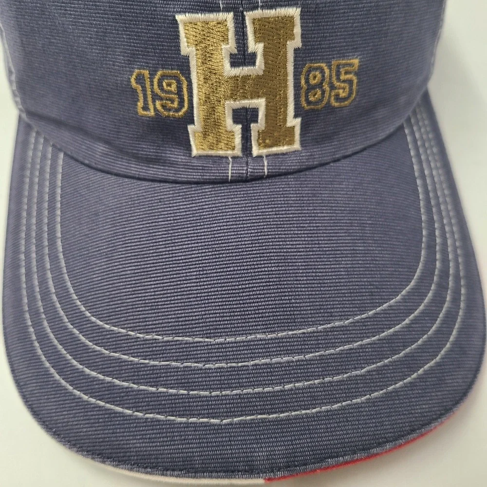 Tommy‎ Hilfiger Hat Strapback Blue Gold 1985 H Logo Cotton Casual Preppy Dad Men